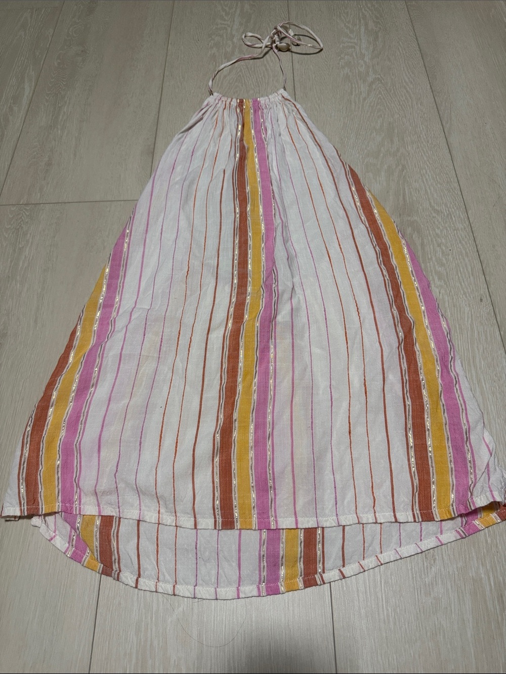 l*space Striped Halter Cover Up Lydia in White, Pink, Orange, Yellow - Picture 6 of 9